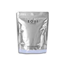 Silver packaging of EQUI London Beauty Sleep Edition on a white background