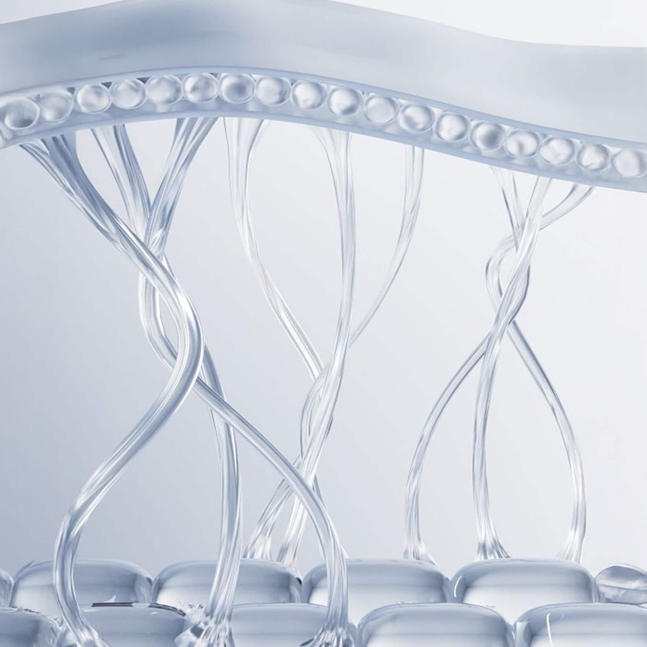 Collagen and keratin illustration showing enhanced skin elasticity and hydration